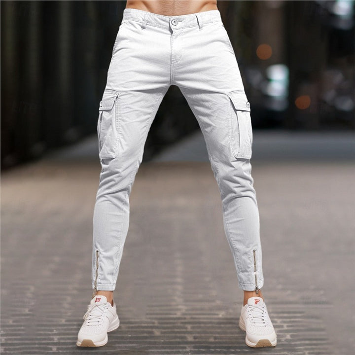 Modern cargo pants for men with zipper Lune London