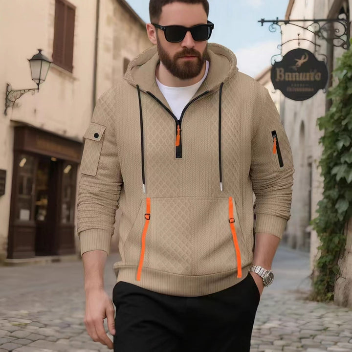 Men's stylish hooded sweatshirt with modern zippered pockets Lune London