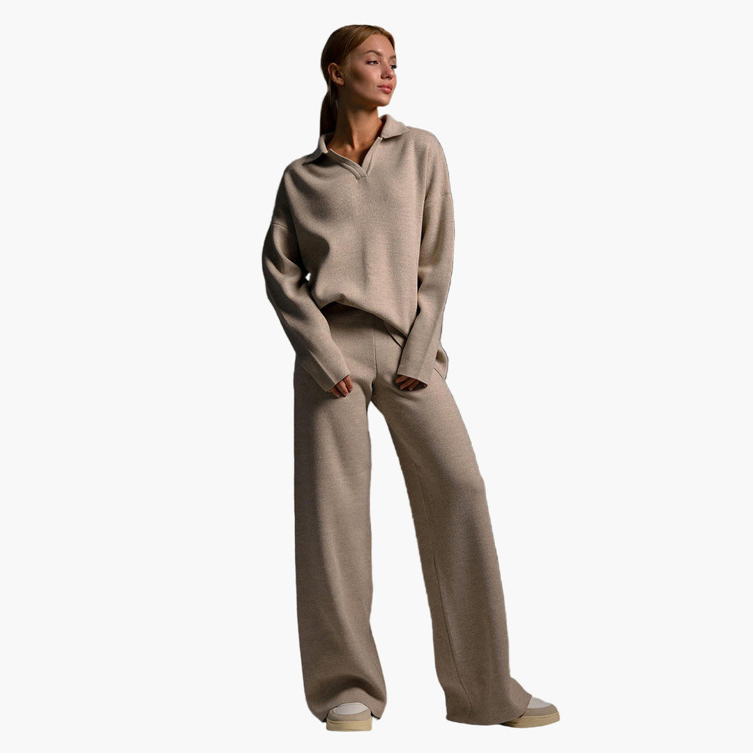 Lune London | Loungewear set - Oversized sweater with collar and wide pants - Perfect for home and leisure