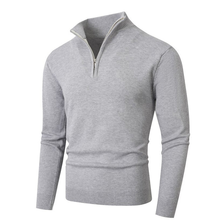 Lune London | Men's sweater with modern half zipper and fine ribbed structure