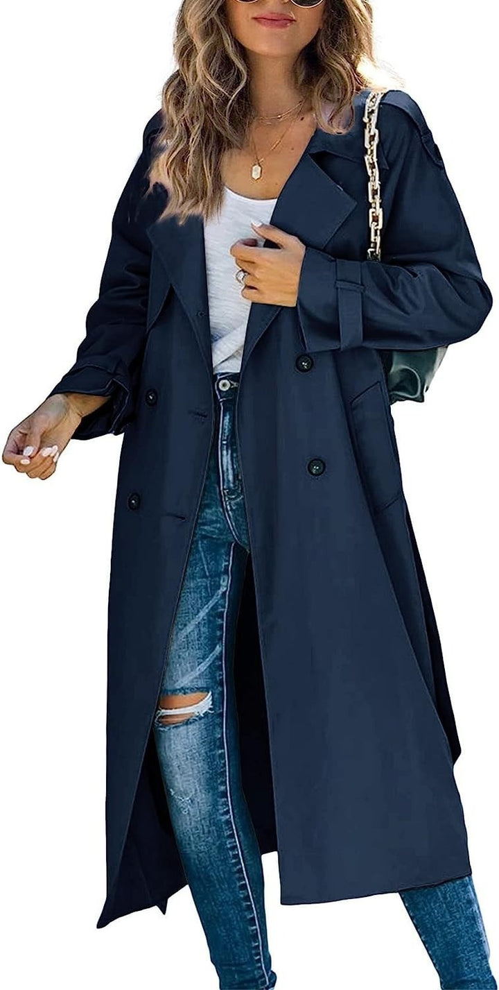 Ladies Elegant oversized trench coat with belted waist Chic and Style