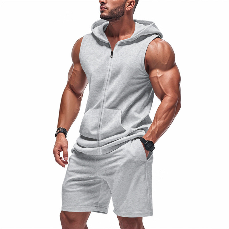 Men's short-sleeve sports set with hood and practical pockets Lune London