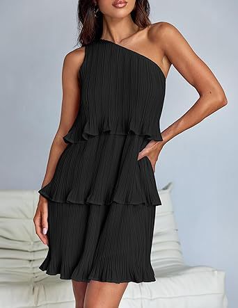 Asymmetrical ruffle dress for women with ruffle details Lune London