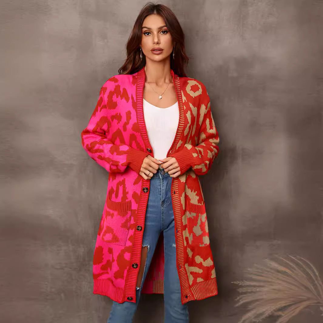 Cardigan pour femmes à coupe longue avec motif accrocheur Chic & Stil