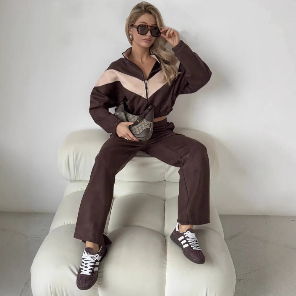 Lune London women's sporty loungewear set with high collar and zipper