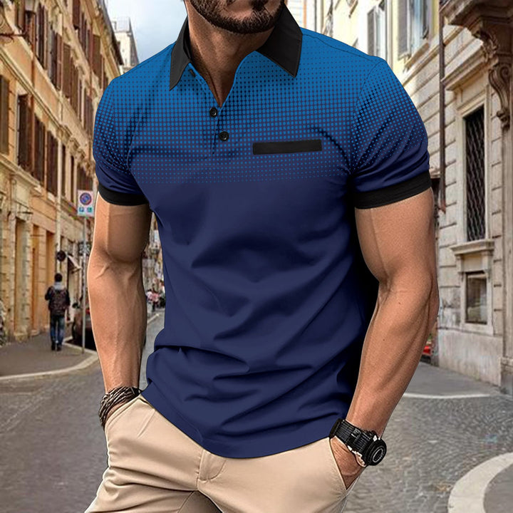 Short-sleeve polo shirt for men with gradient pattern Lune London