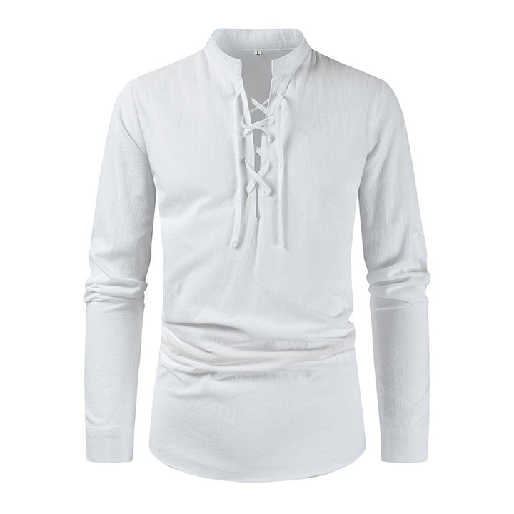 Casual long sleeve shirt for men with lace-up closure Lune London