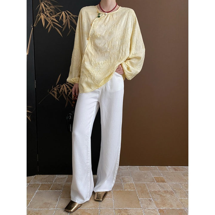 Women Fashion Wide Cut Jeans Trousers Chic & Stil