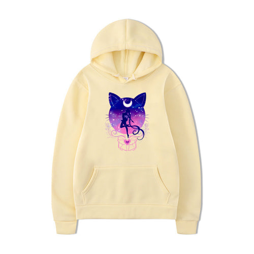 Women's hoodie with artistic cat design and comfortable fit Lune London