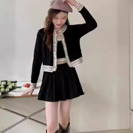 Women's knit jacket with asymmetrical design and contrasting accents Lune London