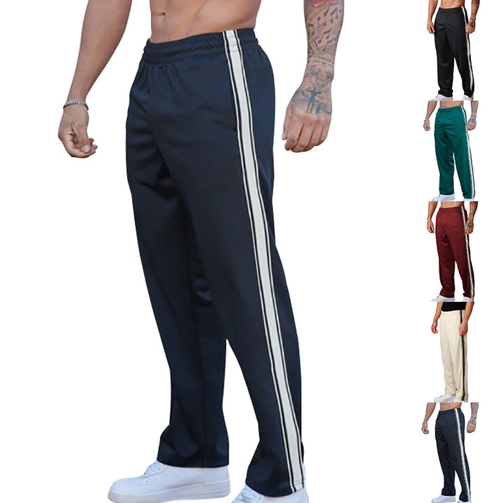 Pantalon de sport respirant pour homme avec poches latérales et bandes décoratives Lune London