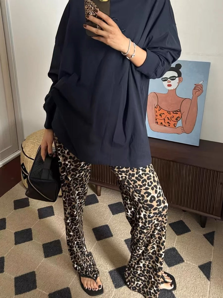 Ladies Stylish Leopard Print Trousers in a Casual Chic Fit