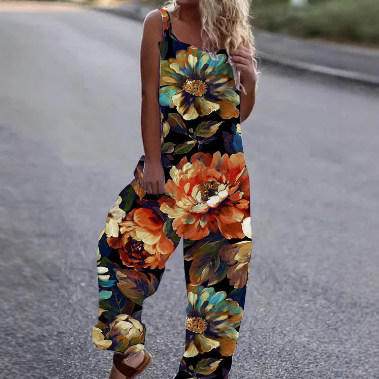 Lune London Floral Print Artistic Jumpsuit for Women