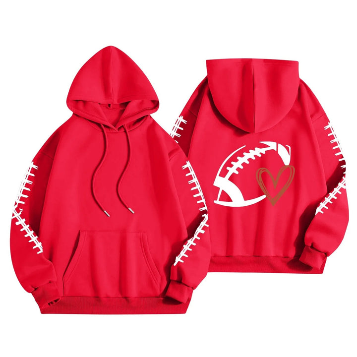 Sweat à capuche pour femmes avec motif de football créatif et coupe décontractée Chic & Stil