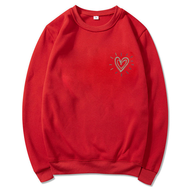 Sweatshirt surdimensionné pour femmes avec motif cœur mignon et coupe décontractée Chic & Stil