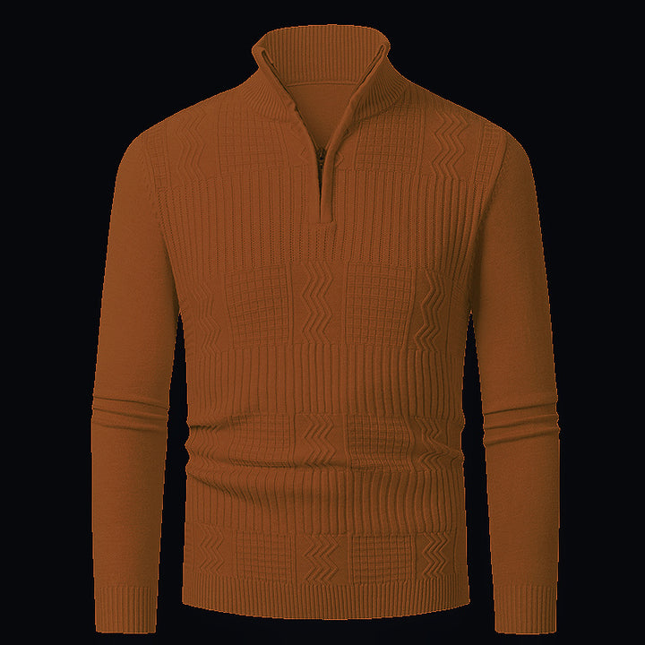 Men's knit sweater with modern zipper and textured surface Lune London