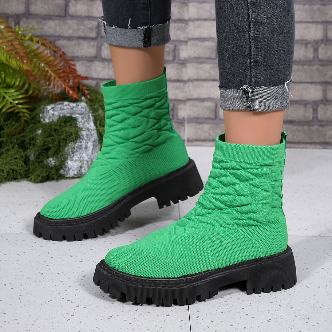 Fashion boots for ladies with textured upper and non-slip sole Lune London