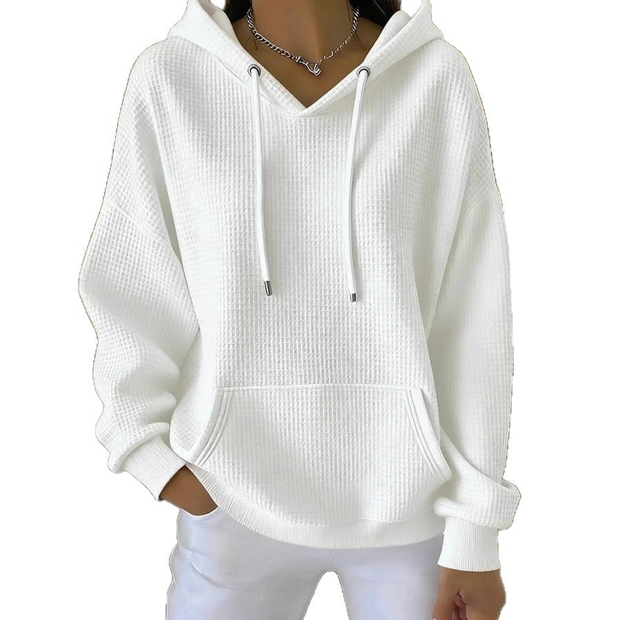 Hoodie de loisirs pour femmes en matériau texturé Chic & Stil