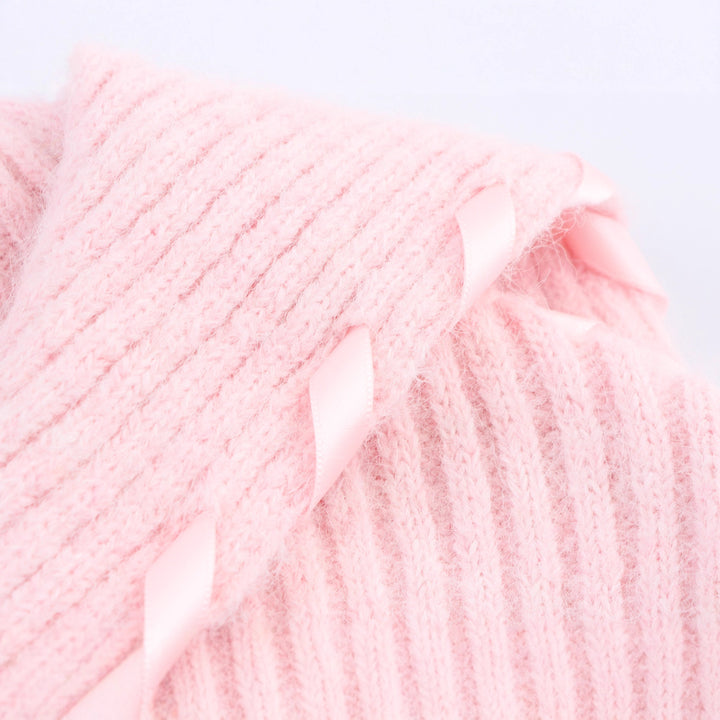 Knitted jacket for women with artistic collar and ribbed structure Lune London