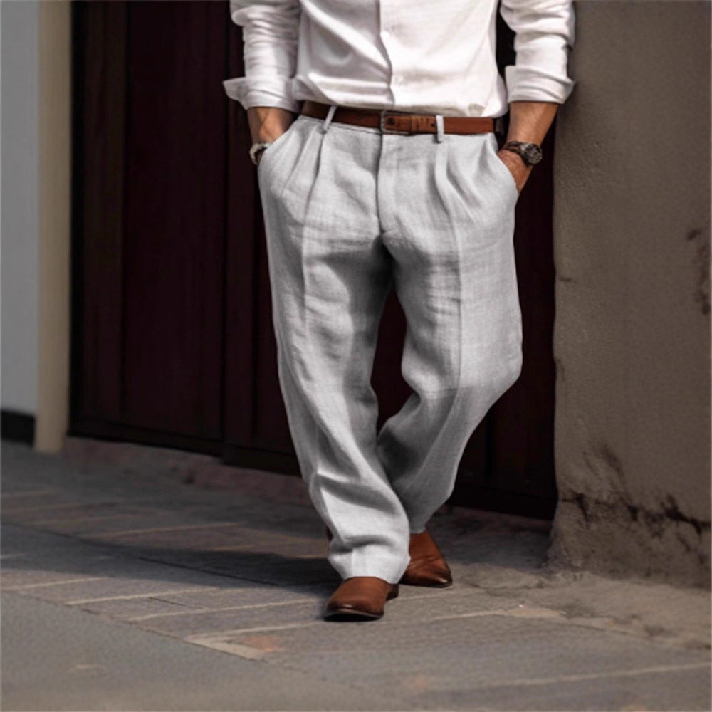 Elegant linen pants for men with a classic cut and breathable properties Lune London