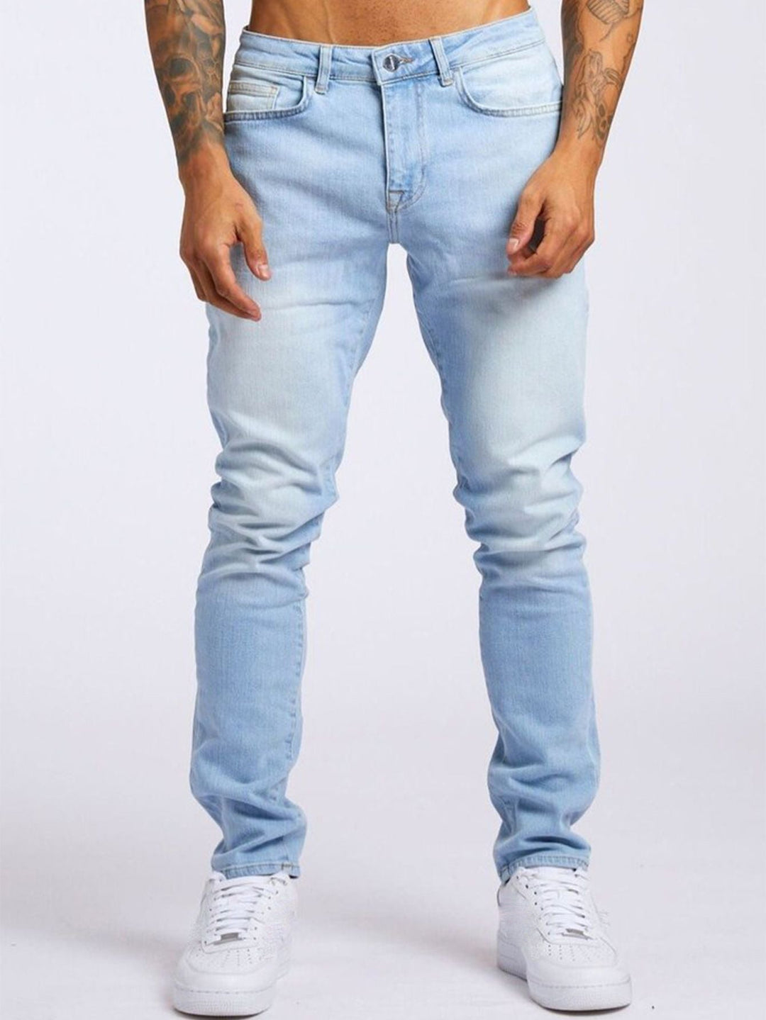 Men's Slim-Fit Jeans with Elastic Comfort Waistband and Modern Details Lune London