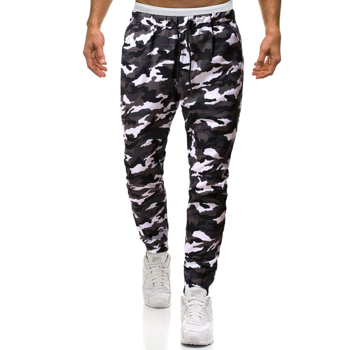 Men's cargo pants with a stylish camouflage design and an elastic waistband Lune London