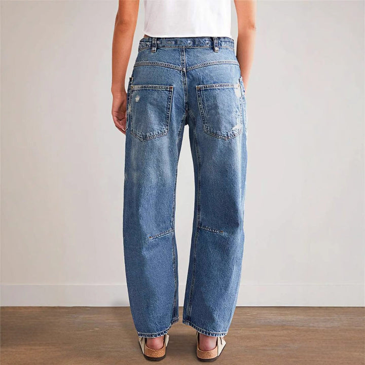 Women's Denim Pants with Large Pockets Lune London