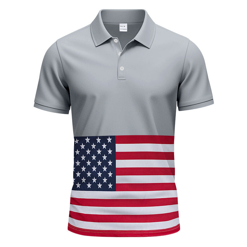 Men's polo shirt with stylish flag design Lune London