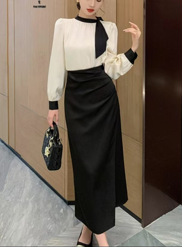 Robe enveloppante élégante pour femme avec volants et détail de nœud Chic & Stil