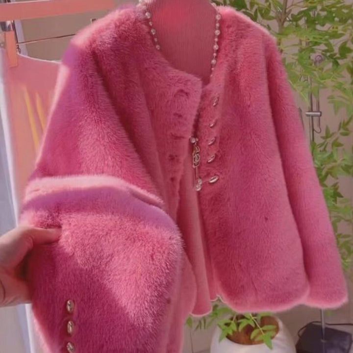 Veste douce pour femme avec détails de boutons dorés Chic & Stil