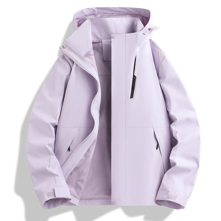 Functional waterproof jacket for men with adjustable hood collar Lune London