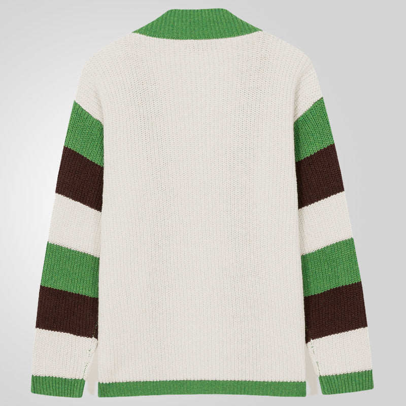 Men's knitted jacket with a modern color block design Lune London