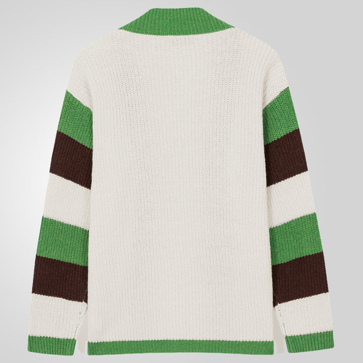 Men's knitted jacket with a modern color block design Lune London