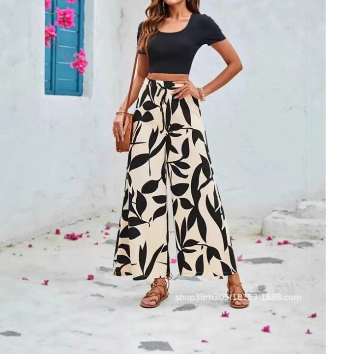 Wide palazzo pants for ladies with floral pattern Lune London