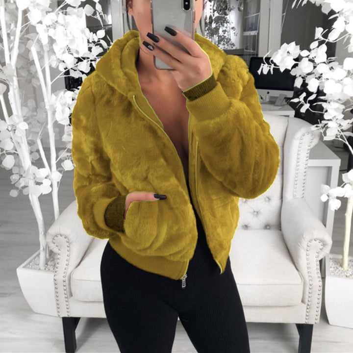 Ladies Lune London Faux Fur Bomber Jacket