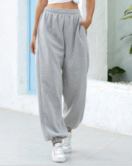 Casual pants for women with elastic waistband and side pockets Lune London