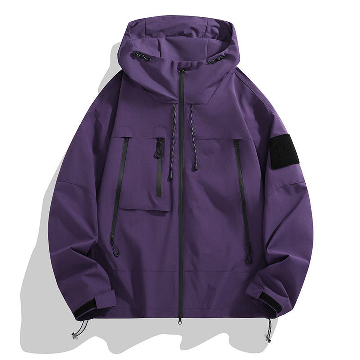 Lune London | Men's technical outdoor jacket with adjustable hood design and multifunctional pockets