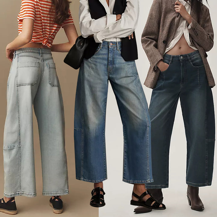Women's wide denim pants in a modern cut with a high waistband Lune London