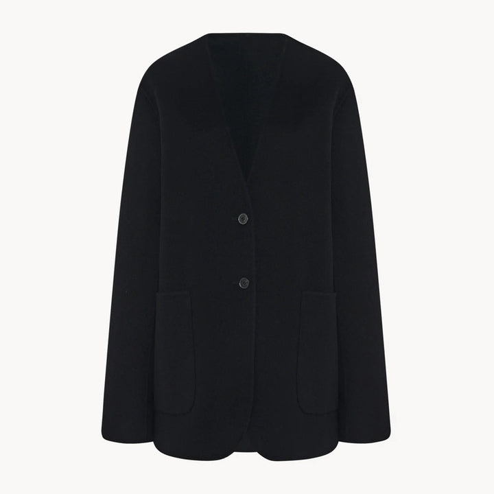 Blazer tricoté élégant pour femmes avec grands revers et poches pratiques Chic & Stil
