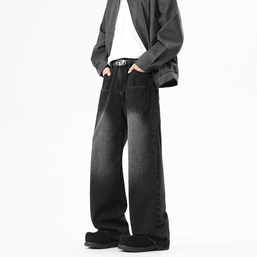 Denim pants for women, wide fit with elastic waistband and modern details Lune London