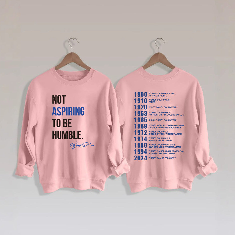 Sweat-shirt pour femmes avec lettrage inspirant et motif historique Chic & Stil