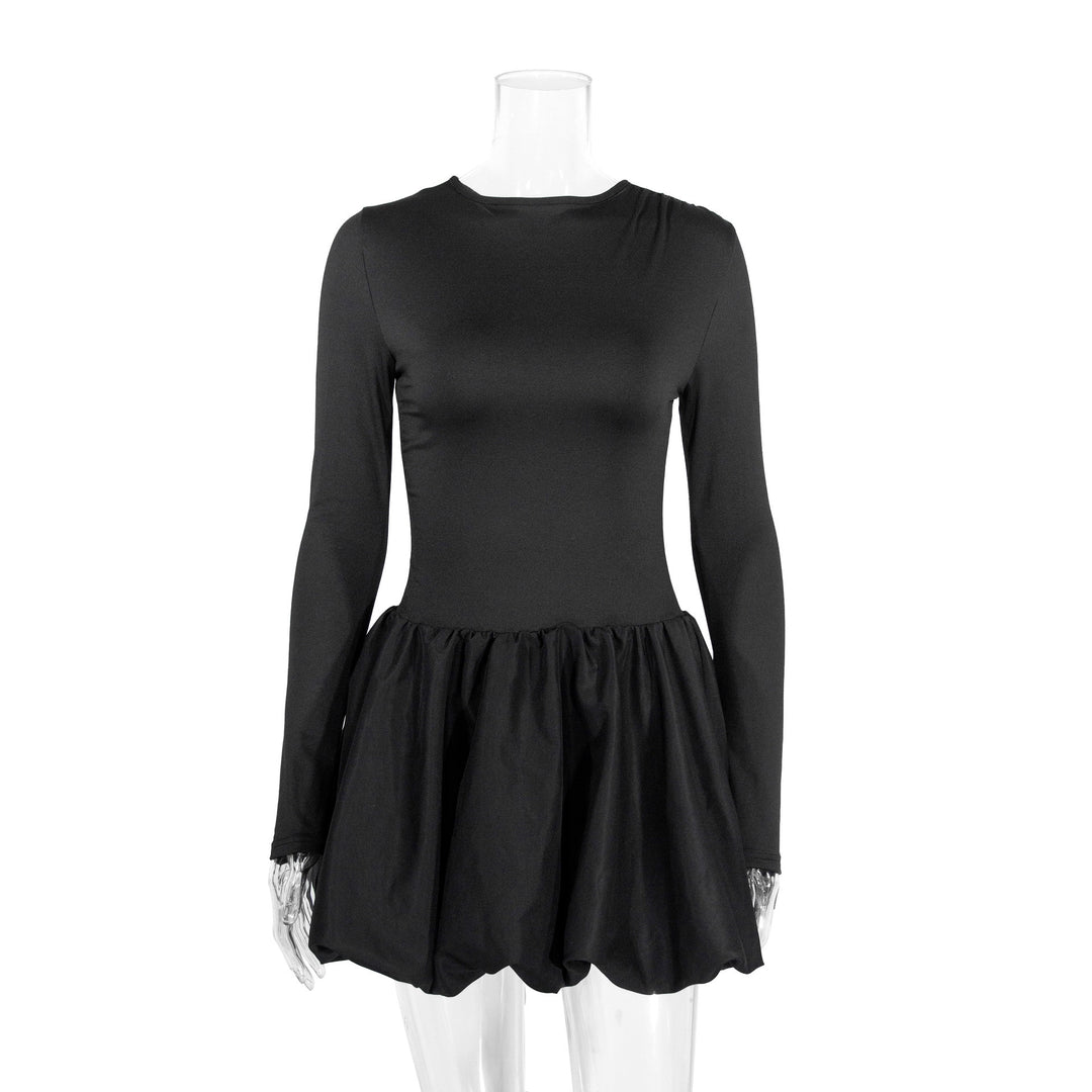 Women’s figure-flattering dress with long sleeves and gathered hem Lune London