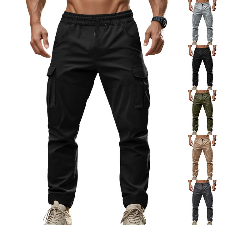 Men's cargo pants with functional side pockets and elastic waistband Lune London