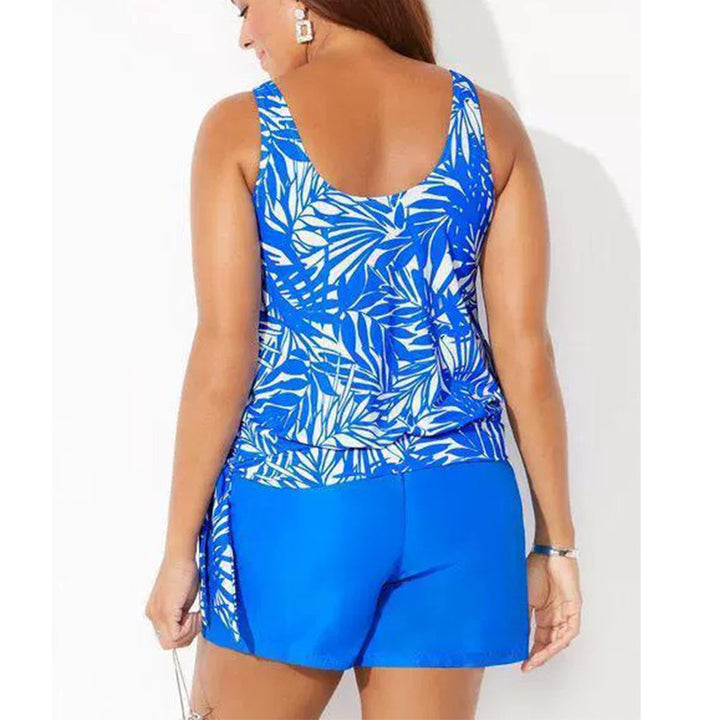 Lune London women's tropical print tankini set and shorts