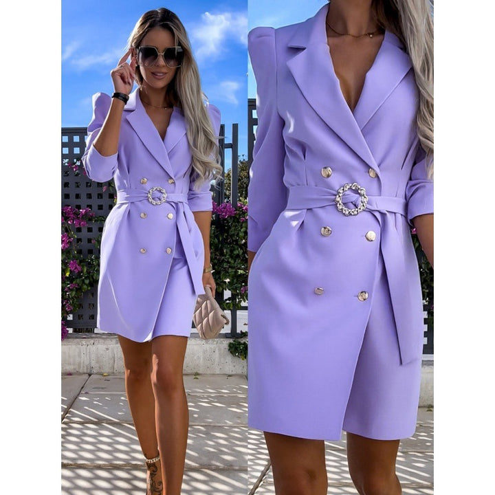 Blazer dress for women with an elegant waist and shiny button details Lune London