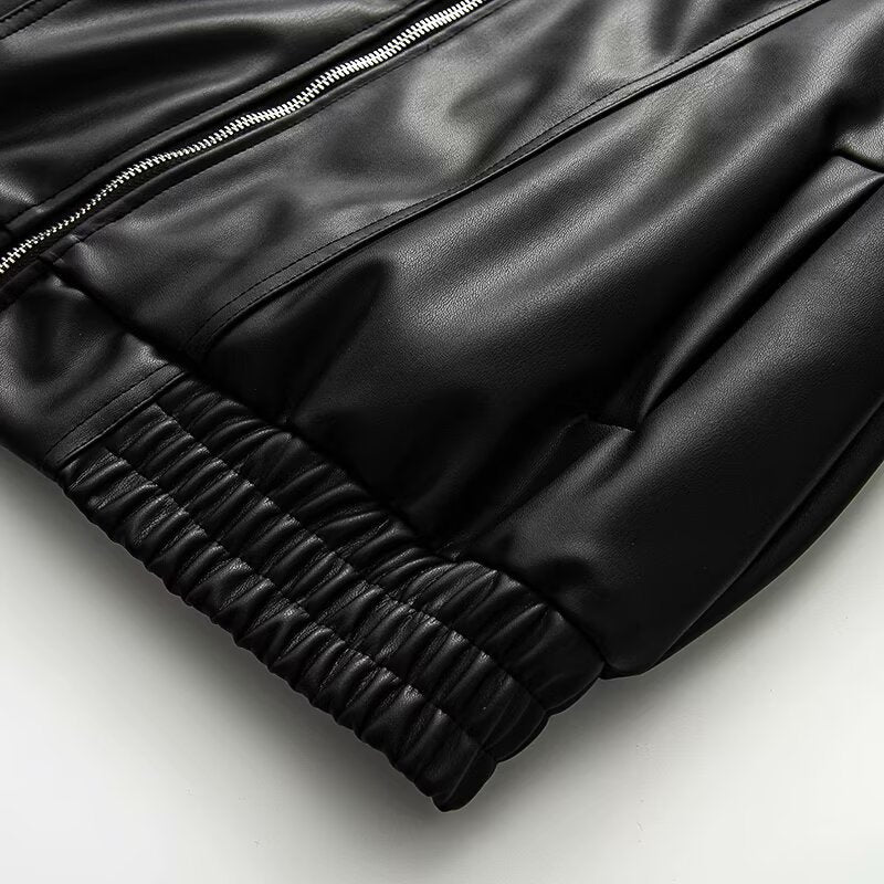 Veste en cuir à la mode pour femmes avec ceinture élastique Chic & Stil