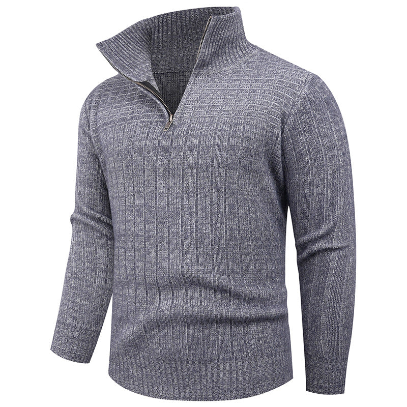 Men's turtleneck sweater with a high-quality rib structure and a modern zipper Lune London