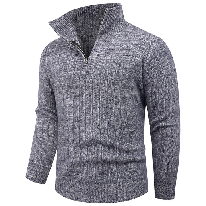 Men's turtleneck sweater with a high-quality rib structure and a modern zipper Lune London