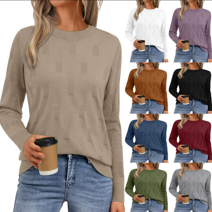 Ladies Elegant Knit Sweater with Structured Pattern Lune London