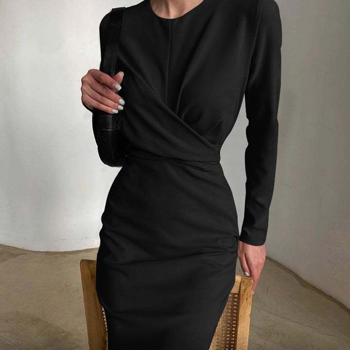 Fitted wrap dress for women with long sleeves and elegant cut Lune London